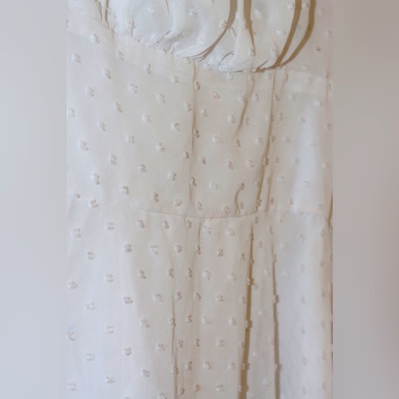 White Swiss Polka Dot Long Sleeve Dress Size XL - Picture 7 of 10